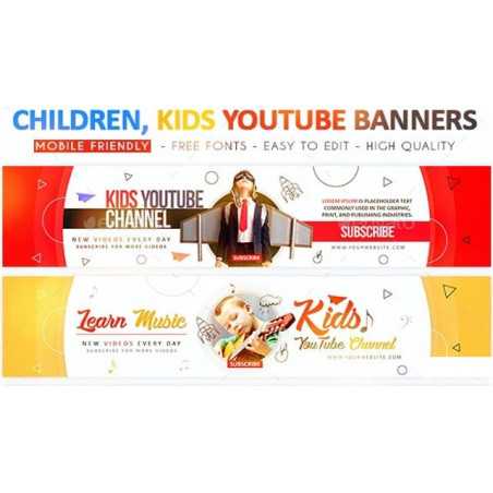 Premium YouTube Kids PSD Banners