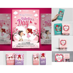 Valentines Day Flyer Poster Vector & PSD Templates 2021