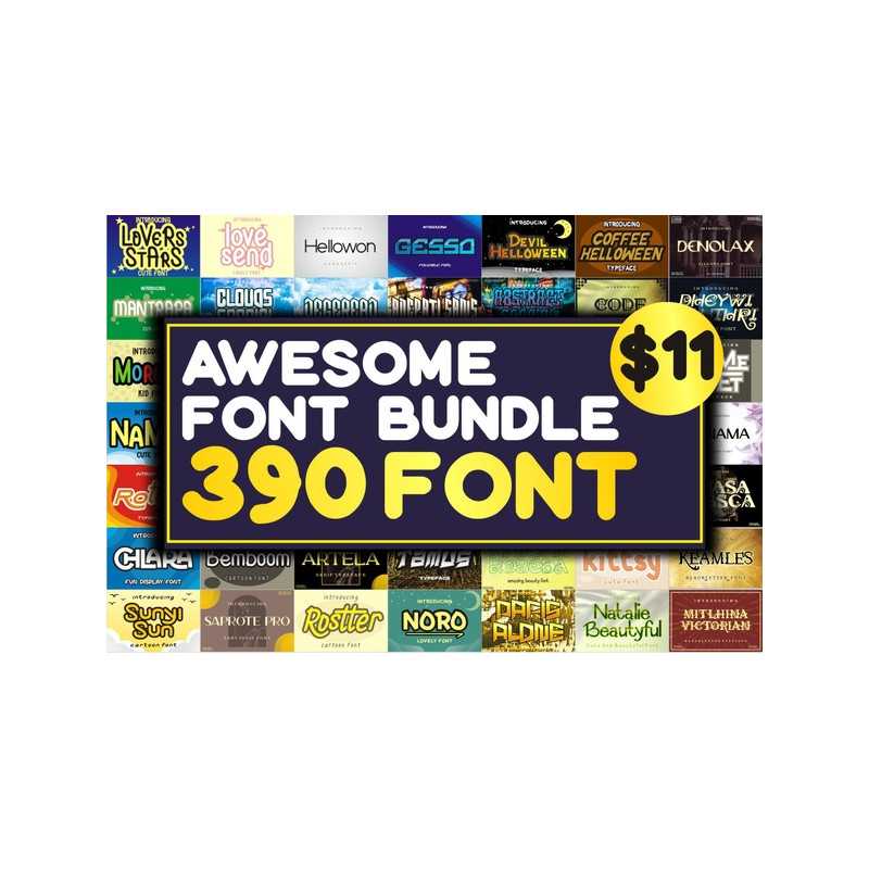Awesome 390 Fonts Bundle
