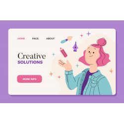 Organic Flat Creative Solution Landing Page