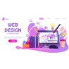 Cartoon Web Design Landing Page Vector