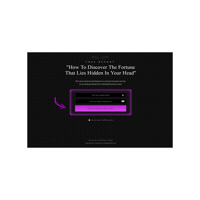Purple Style Responsive HTML Mobile Squeeze Page Edition 6 – Free Website