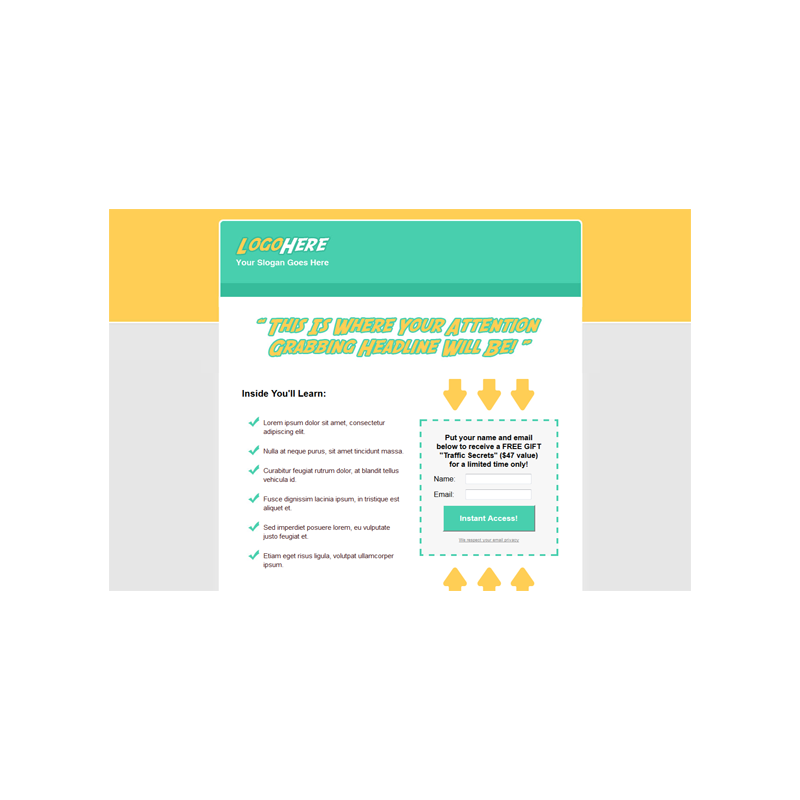 Green Golden HTML PSD Template – Free PLR Website