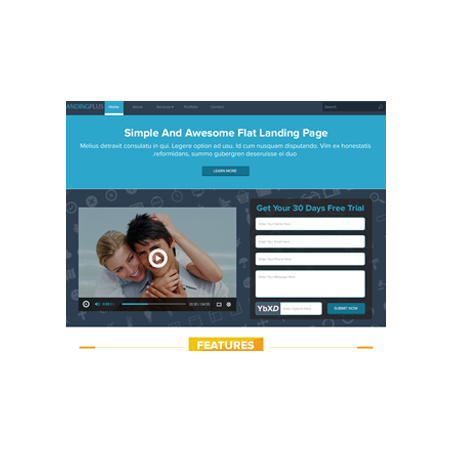 Simple and Awesome Flat Landing Page WordPress Theme – Free Website