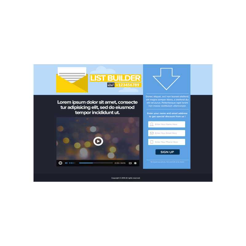 Flat Design HTML PSD Landing Page Template Edition 4 – Free Website