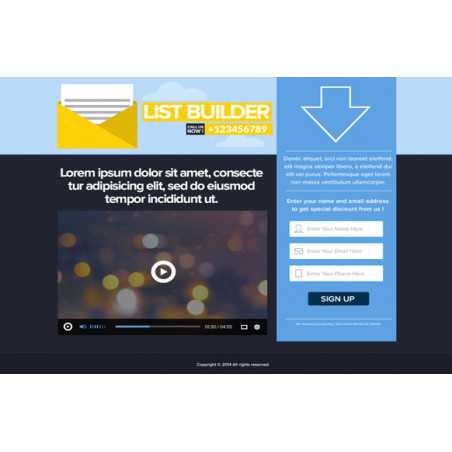 Flat Design HTML PSD Landing Page Template Edition 4 – Free Website
