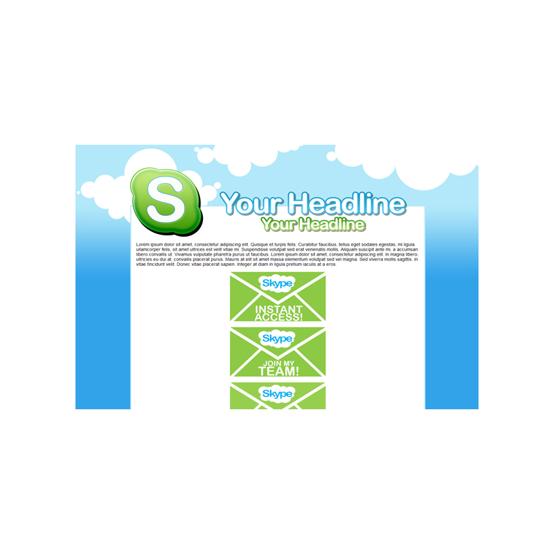 Skype Style HTML PSD Squeeze Page – Free PLR Website