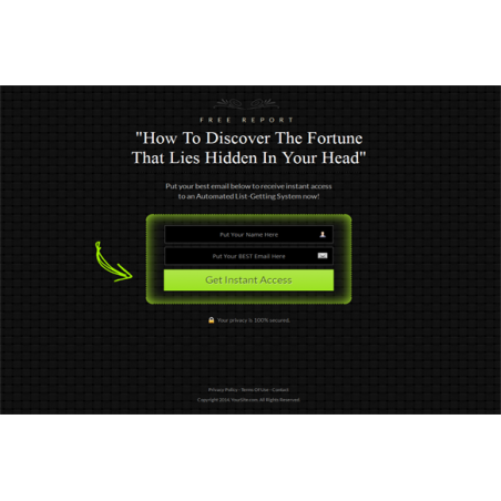 Green Style Responsive HTML Mobile Squeeze Page Edition 6 – Free Website