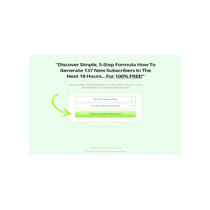 Green Style Responsive HTML Mobile Squeeze Page Edition 1 – Free Website