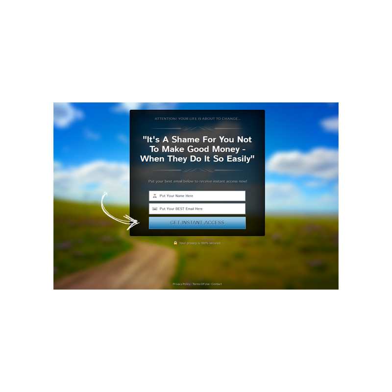 Blue Style Responsive HTML Mobile Squeeze Page Edition 7 – Free PLR Website