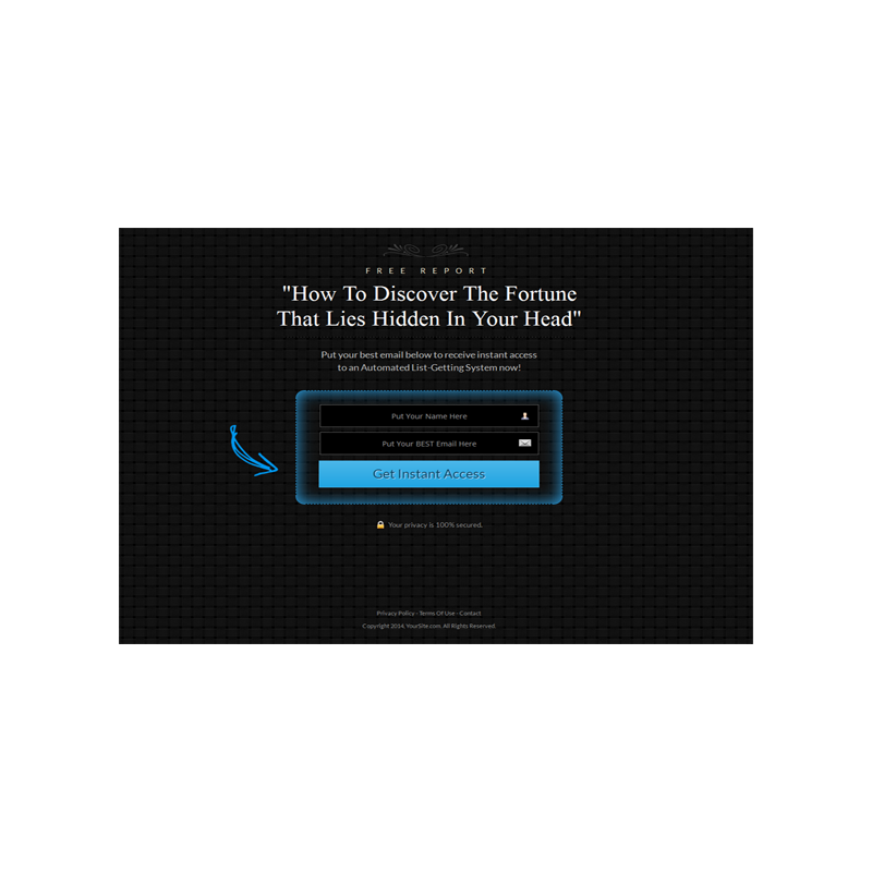 Blue Style Responsive HTML Mobile Squeeze Page Edition 6 – Free PLR Website