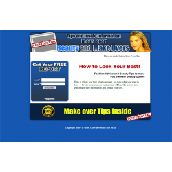 Beauty and Makeovers HTML PSD Squeeze Page Template – Free MRR Website