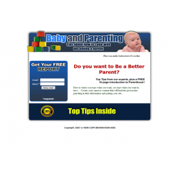Baby and Parenting HTML PSD Squeeze Page Template – Free PLR Website