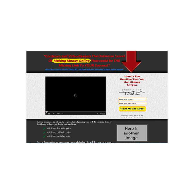 Video Squeeze Pages Template Edition 13 – Free RR Website