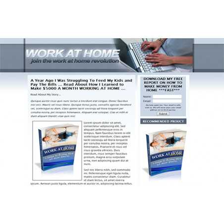 Work At Home Landing Page HTML Template – Free Website