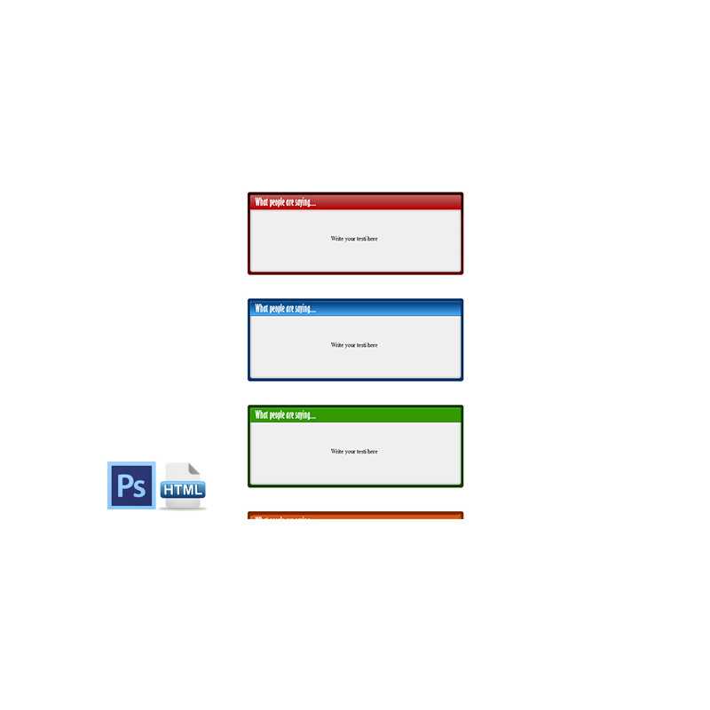 HTML PSD Testimonial Boxes Style 3 – Free MRR Website