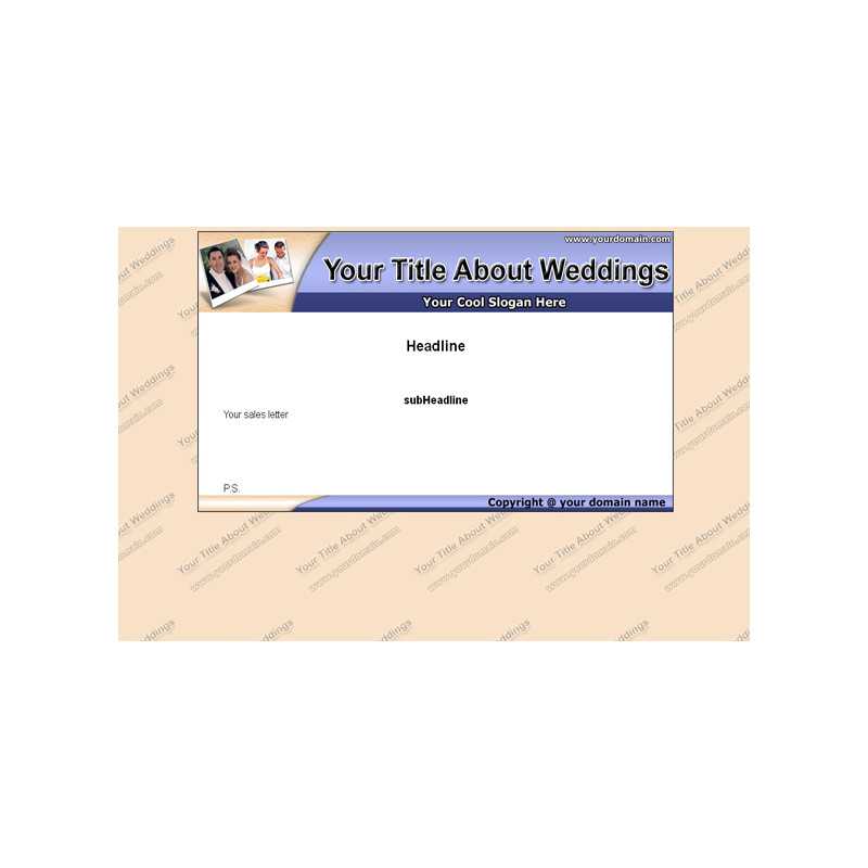Weddings HTML Website Template Edition 1 – Free PLR Website