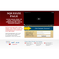 Modern Video Squeeze Page HTML Template Red – Free PLR Website