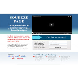 Modern Video Squeeze Page HTML Template Blue – Free PLR Website