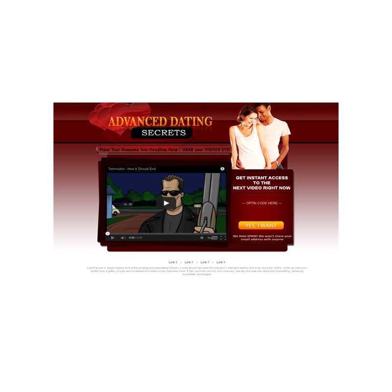 Dating HTML Video Squeeze Page – Free MRR Website