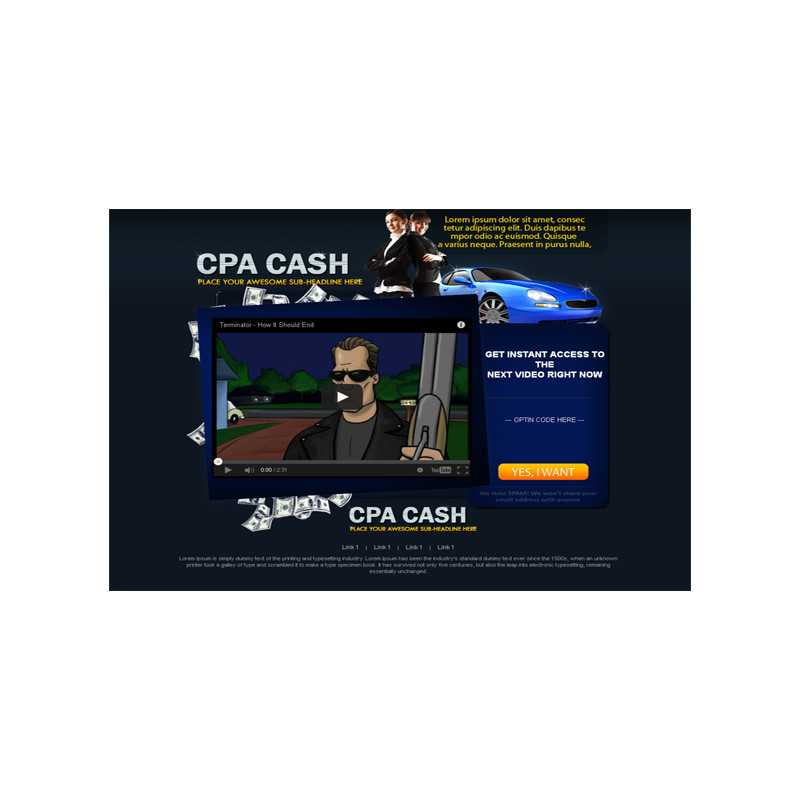 CPA Money HTML Video Squeeze Page – Free MRR Website