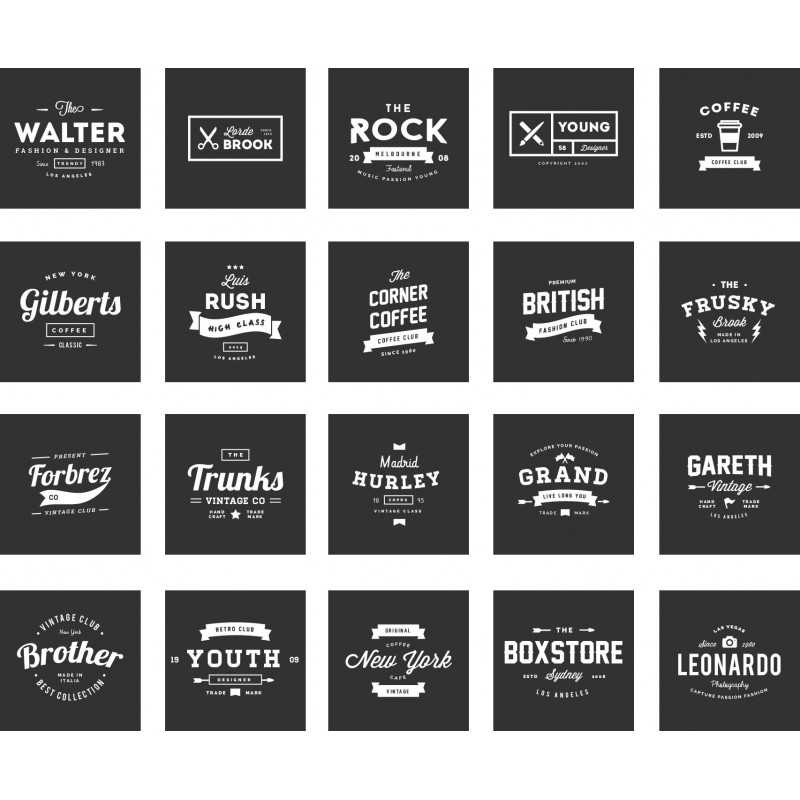 20 Vintage Badges Fully Customizable